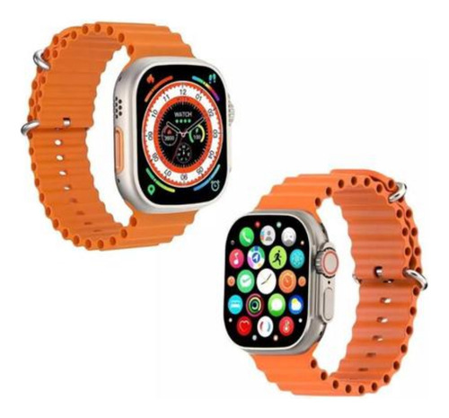 Relógio Inteligente Hw18 Faz Ligação Recebe Msg Do Whatsaap Caixa Preto Pulseira Preto Bisel Prateado Desenho Da Pulseira Mesh