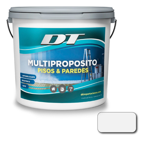 Pintura De Pisos Y Paredes Multipropósito 1 Lt. | 15 Colores Color Blanco