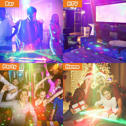 Dj Party Lights Escenario Proyector Láser Rgb Sonido