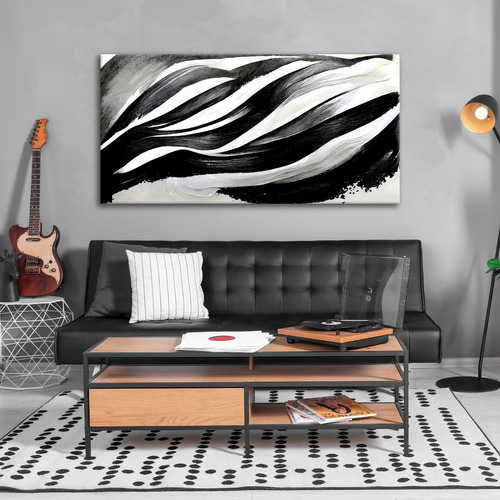 Cuadro Blanco Y Negro Abstracto Minimalista Varios Modelos