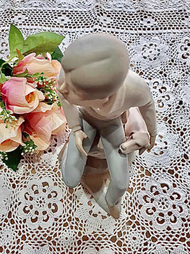 Campesino Con Su Perro Figura Porcelana Made In Spain 28 Cm