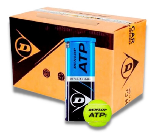 Caja 24 Tarros De Pelota Tenis Dunlop - Atp World Tour X3