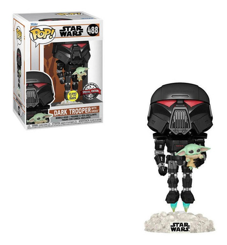 Figura Funko Pop Trooper Con Grogu Baby Yoda #488- Star Wars