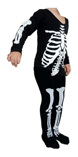 Payasito Disfraz De Calavera Niña Body Esqueleto