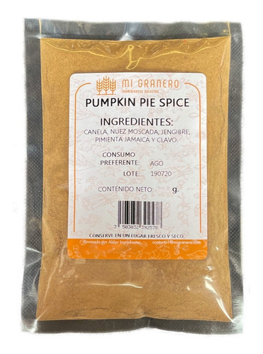 Imagen 1 de 3 de Pumpkin Pie Spice 100 Grs Granel