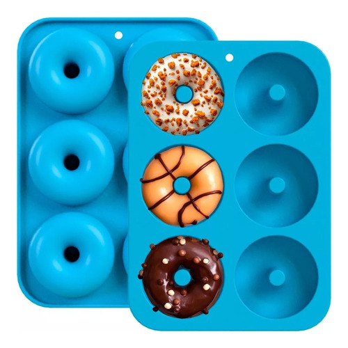 6 Moldes Para 6 Donas De Silicona Flexibles Y Antiadherente Aleatorio