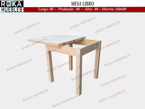 Imagen 2 de 4 de Mesa Extensible Libro 80x80 A 160x80 Roka