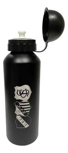 Garrafa Squeeze Do Santos Preto Em Metal 500ml - Oficial