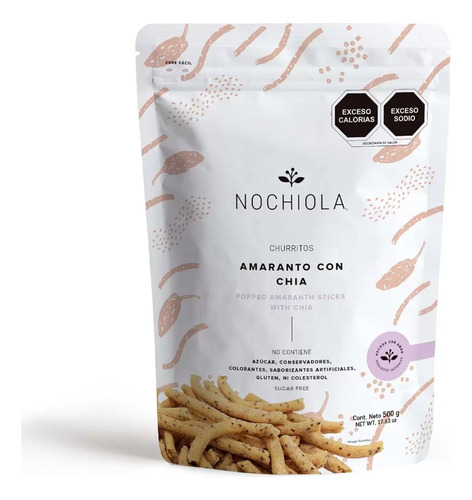 Churritos De Amaranto C/ Chía 500g Nochiola Vegan