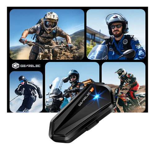Audífonos Para Casco De Motos Gearelec F1 Bluetooth 5.3 Impermeables 2000mAh Batería Llamadas manos libres Hifi Eq Sonido 3D estéreo