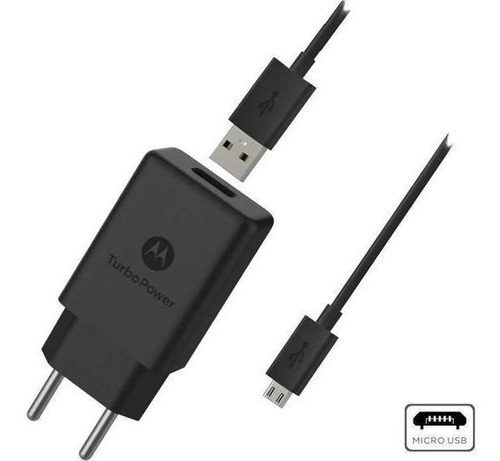 Carregador Motorola Turbopower 18w Micro-usb (v8) Moto E6s