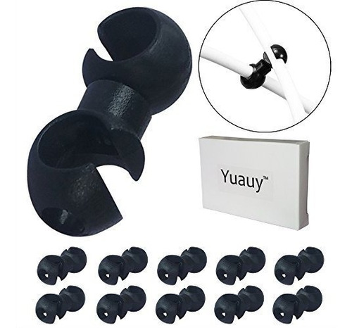 Yuauy 10 Pcs Negro Clips Giratorios Agitados Gancho Cable De