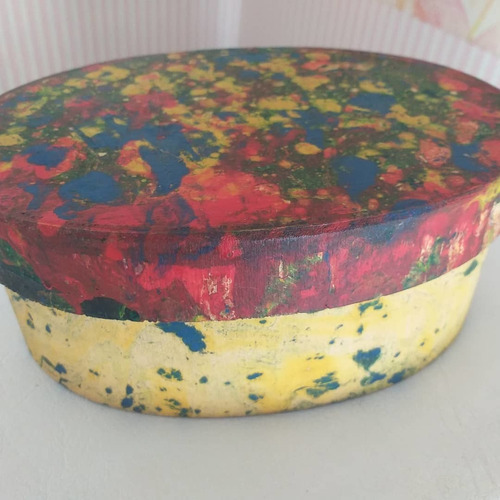 Imagen 6 de 7 de Cajas Ovaladas De Madera Pintadas A Mano