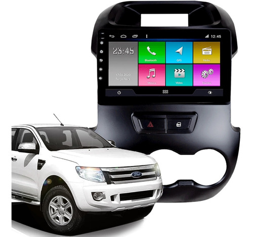 Multimidia Ford Ranger 9 Polegadas 16gb Android 9.1 Gps Tv