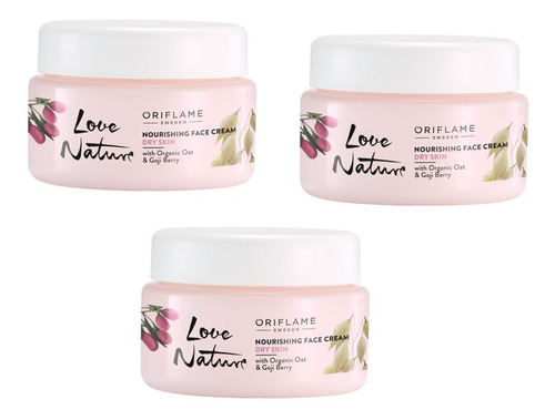 Set 3 Pzas Crema Facial Piel Sensible Love Nature Oriflame