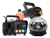 Comprar Kit Iluminação Para Festa De Aniversario Djs Máquina De Fumaça 600w Rgb Projetor Holografio Globo Mágico Sensor Ritmo 