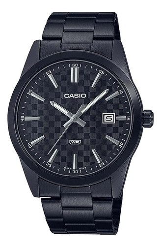 Reloj Casio Mtp-vd03 Acero Pavonado Negro Fechador Hombre