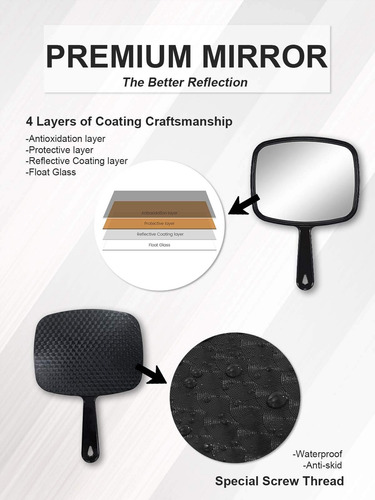 Mirrornova Espejo De Mano, Espejo De Mano Para Peluquería Co