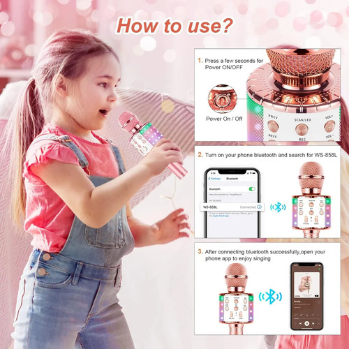 Micrófono De Karaoke Con Cambio De Voz Para Niños, Micrófono