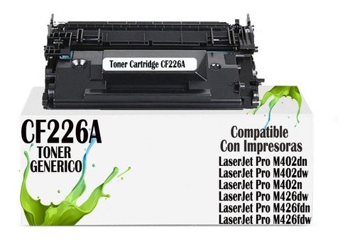 Toner Genérico Cf226a Para M426fdw/m402dw/m402n/m426dw