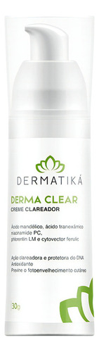 Creme Clareador Para Fotoenvelhecimento Derma Clear 30g Momento de aplicação Noite Tipo de pele Todo tipo de pele