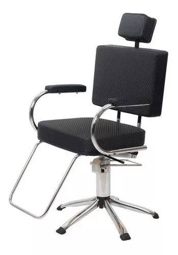 Cadeira De Barbeiro Reforçada Reclinável Preta Base Estrela Cor