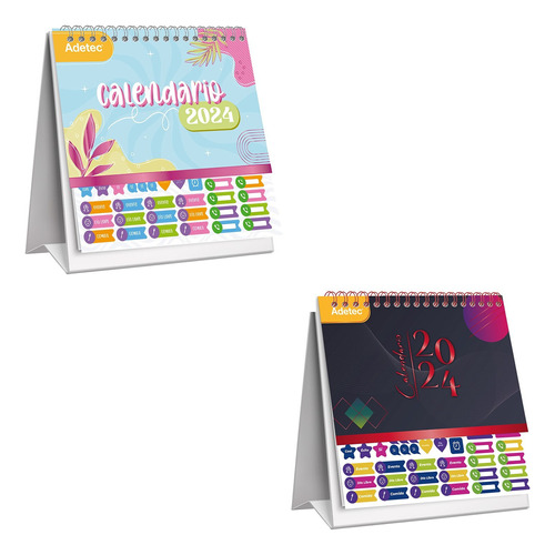 2 Calendarios De Escritorio Diseño Oficina + Stickers