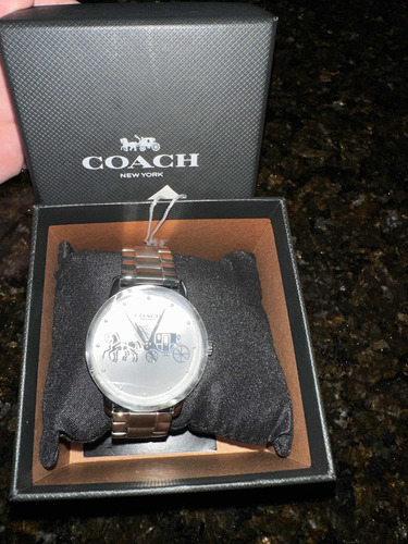 Coach Hermoso Reloj Coach Para Dama Color Plata