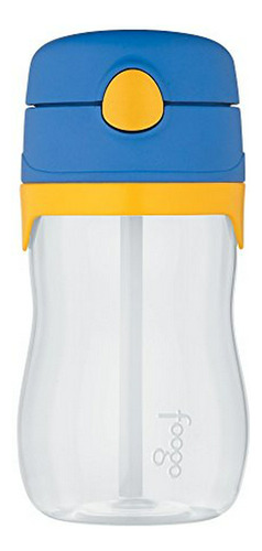 Thermos Foogo Botella De 11 Onzas De Paja, Azul - Amarillo.