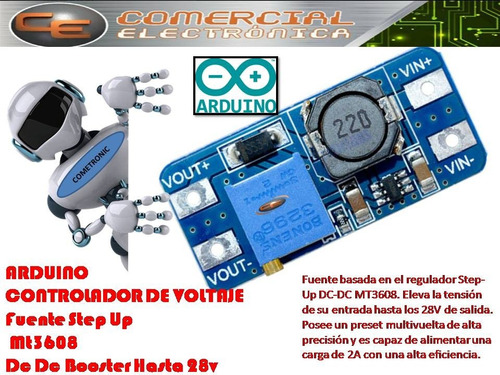 Arduino Convertidor De Voltaje Mt3608 Fuente Step Up Mt3608