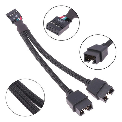 Cabo Y Usb 9 Pinos Hub Splitter 9pin Divisor Usb 1-2 Portas