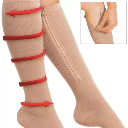 Combo X2 Medias De Compresión Anti Varices Cremallera Unisex