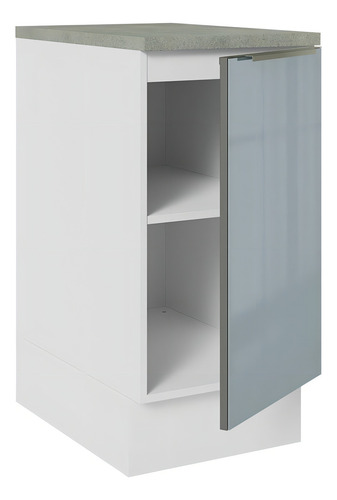 Gabinete Bajo Cocina Madesa Lux 40cm Con Encimera Color Blanco/Gris