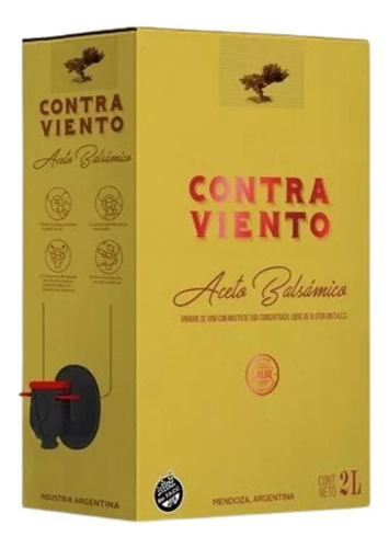 Aceto Balsámico Laur Contra Viento Bag In Box X2 Litros 