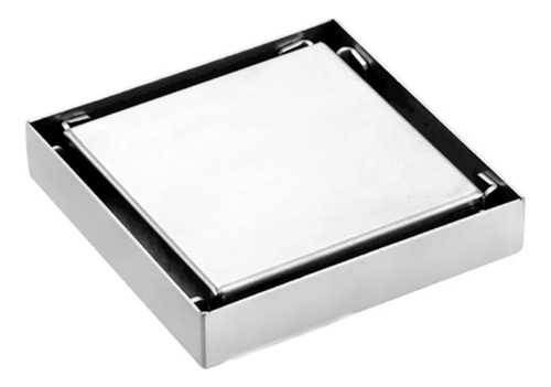 Ralo Invisível De Banheiro Tampa Oculta Quadrado Aço Inox 15x15 Cm Luuk Young Ri15 Prateado