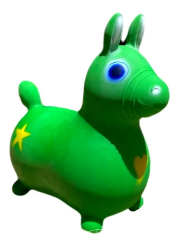 Caballo Saltarin Inflable Infantil Caballito Juguete Sc Full Forma Verde