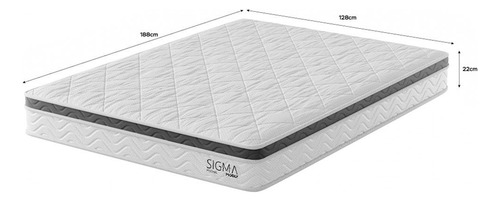 Colchão Viúva Sigma Molas Ensacadas (22x128x188) Branco E...
