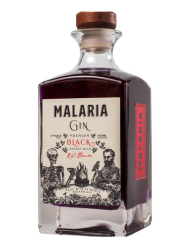 Gin Malaria Black Nueva Edición Artesanal Small Batch 700 Ml