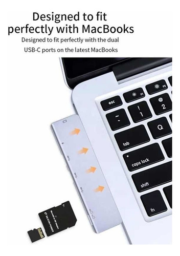 Jsj Adaptador Mac Hub 7 En 1 Usb Tipo C Compatible Mac Hdmi