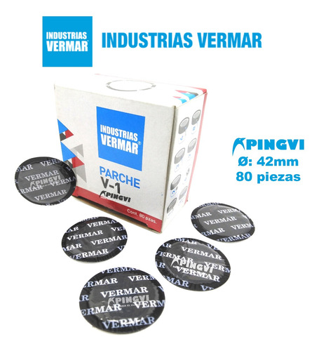 80 Parche Para Parchar Vulcanizar En Caliente V1 Vermar 42mm