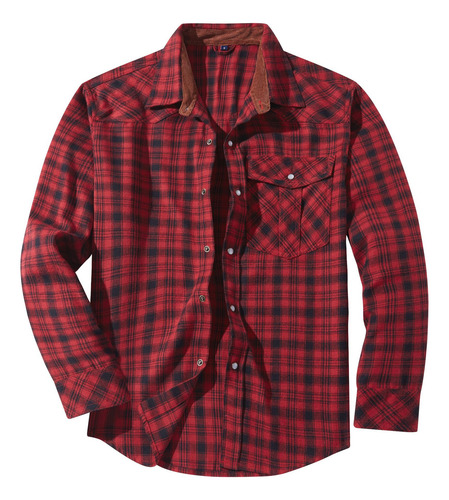 Camisa De Franela Vintage Con Botones De Perlas Estilo Weste