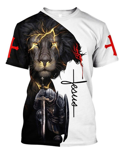 Asz Camisetas Impresas En 3d De Cristo Jesus Y Leon Da Dios