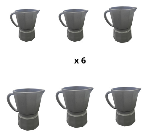 Taza Barista Plastica Clasico Café Leche 225 Cc X 6 Unidades Gris