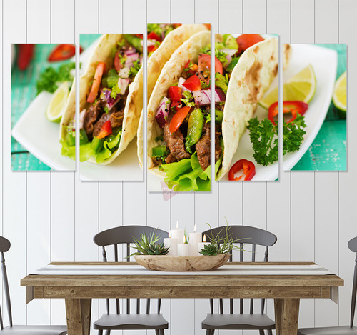 Políptico Tacos Tch18 Canvas Grueso 200x105
