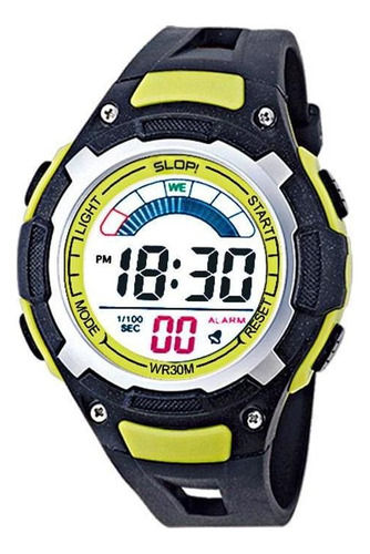 Reloj Slop Deportivo Negro Sw80096 De Plástico Para Niño