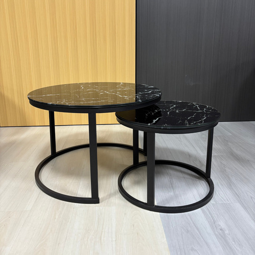 Mesa Starway Aurora Ratona Deco Duo Redondas Living Set *-2 Color Negro