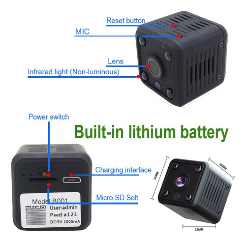 1080p Hd Mini Wifi Cámara Ip Cámara Wifi Mini Cámara Wifi Mi
