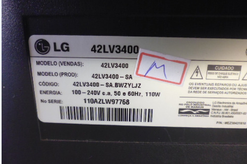 Placa Main LG Modelo 42lv3400 Com Garantia