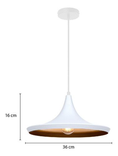 Colgante Campana Luminaria Geisha 3 Negra - Calidad Unilux Estructura Blanco