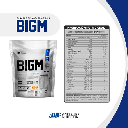 Mass Gainer Universe Nutrition Bigm 5 Kg Chocolate + Shaker